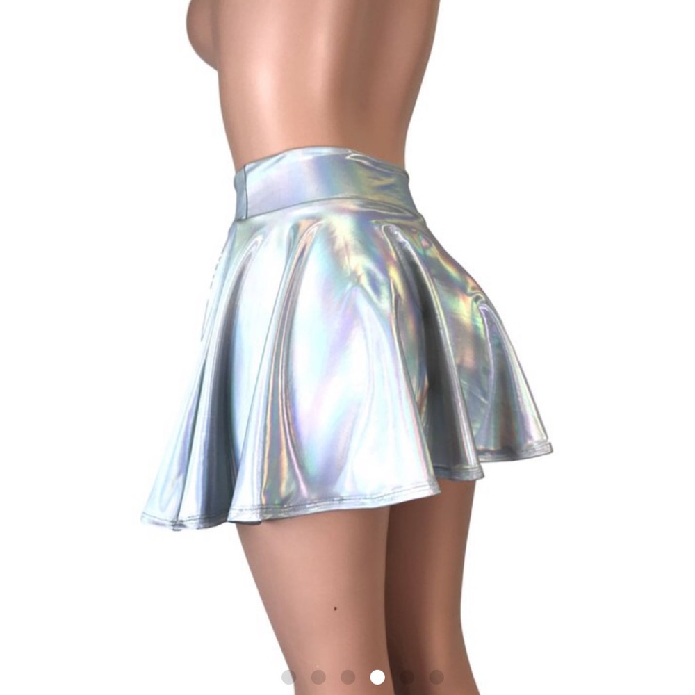 Silver holograph skirt